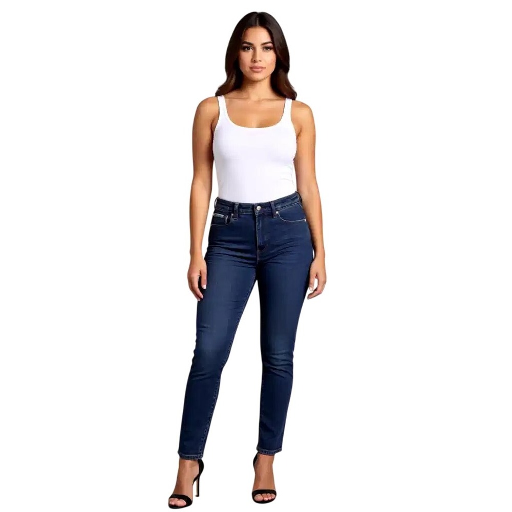 Calvin Klein Jeans WomensHigh Rise Skinny Dark Wash Denim Blue Jeans Size 28 NWT